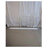 Vintage Off-White Wrought Iron Twin Bed Frame