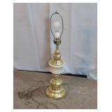 Vintage Brass Table Lamp w/ Pleated Shade
