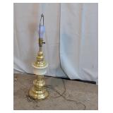 Vintage Brass Table Lamp & Pleated Shade