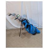 Lynx Blue Stand Bag & Mixed Golf Club Lot
