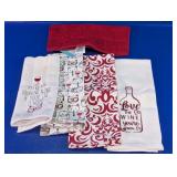Assorted Cat & Wine Themed Kitchen Towels