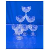 Vintage Glass Iris and Herringbone Stemware