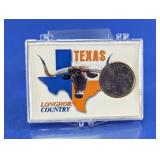 2004 Texas State Quarter Longhorn Display Case