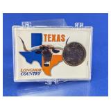 2004 Texas State Quarter Longhorn Display Case