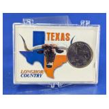 2004 Texas State Quarter Longhorn Display Case