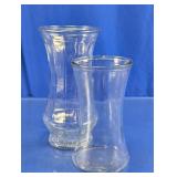 Clear Glass Flared Vases Pair