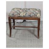 Vintage Floral Tapestry Vanity Bench Piano Stool
