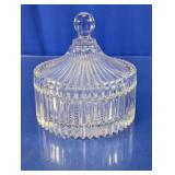 Clear Glass Lidded Candy Dish