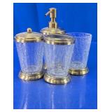 Crackle Glass Bathroom Accessories Set