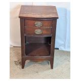 Vintage Wooden Nightstand with Open Shelf
