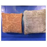 Embroidered Floral & Velvet Decorative Pillow