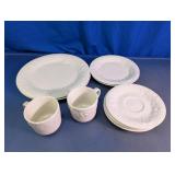 Gibson White Embossed Fruit Dinnerware Set