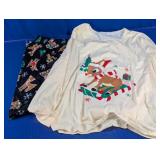Christmas Reindeer Pajama Set Size 2XL