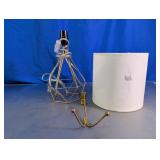 Gold Tone Geometric Table Lamp With Shade