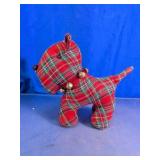 Plaid Dog Figurine With Bells