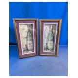 Set of 2 Framed Wine Bottle Wall Art Prints