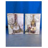 Pair Wine Theme Wall Sconces Vases Home Decor