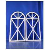 White Arched Window Frame Wall Decor Pair