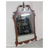 Vintage Wooden Scroll Wall Mirror w/Floral Motif