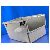 Heavy-Duty Gray Plastic Open-Front Storage Bin