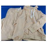 Beige Zip-Up Hoodie & Sweatpants Set