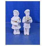 Vintage Porcelain Christmas Caroler Figurines Duo