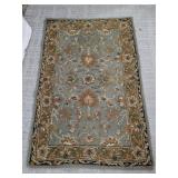 Blue Floral Traditional Area Rug