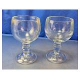 Clear Glass Stemmed Pedestal Goblets