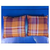 Plaid Decorative Throw Pillows Duo