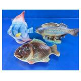 Vintage Ceramic Fish Figurine & Planter Trio