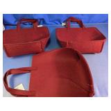 Red Fabric Storage Tote Bag Set