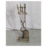 Vintage Brass Fireplace Tool Set
