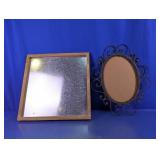 Decorative Framed Mirror & Oval Metal Frame Set