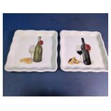 Effetti Wine Theme Square Appetizer Plates Pair