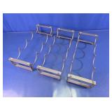 Silver Metal Countertop 4-Bottle Wine Racks Trio