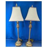 Pineapple Buffet Table Lamp Pair