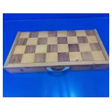 Vintage Hand-Carved Wooden Chess Set w/ Case