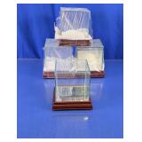 Glass And Wood Mirrored Display Case Set