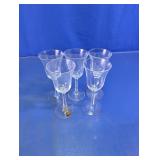 Clear Glass Stemmed Wine Glasses Set