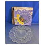 Clear Glass Deviled Egg & Relish Serving Tray
