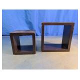 Dark Brown Floating Shadow Box Cube Shelves