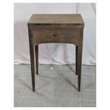 Vintage Wood Drop-Leaf Sewing Machine Table