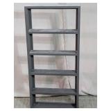 Charcoal Grey Wall-Mount Wood Shelf Unit