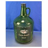 Vintage Carlo Rossi Green Glass Wine Jug