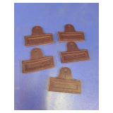 Brown leather luggage tags