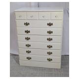 Vintage Off-White Tall Dresser Cabinet