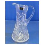 Lead Crystal Faceted Swirl Water Pitcher