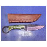 Ring-Handle Fixed Blade Knife & Sheath