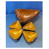 Mid-Century Modern Wooden Bowl Set