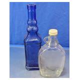Vintage Decorative Glass Bottles Duo